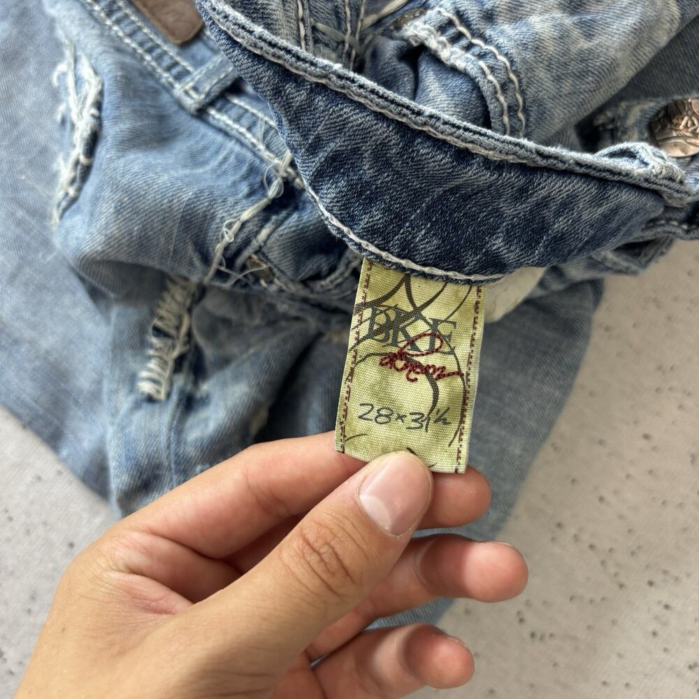 BKE Sabrina Bootcut Distressed Denim Jeans Women's Size 28x31.5 Thick Stitch - Picture 2 of 2